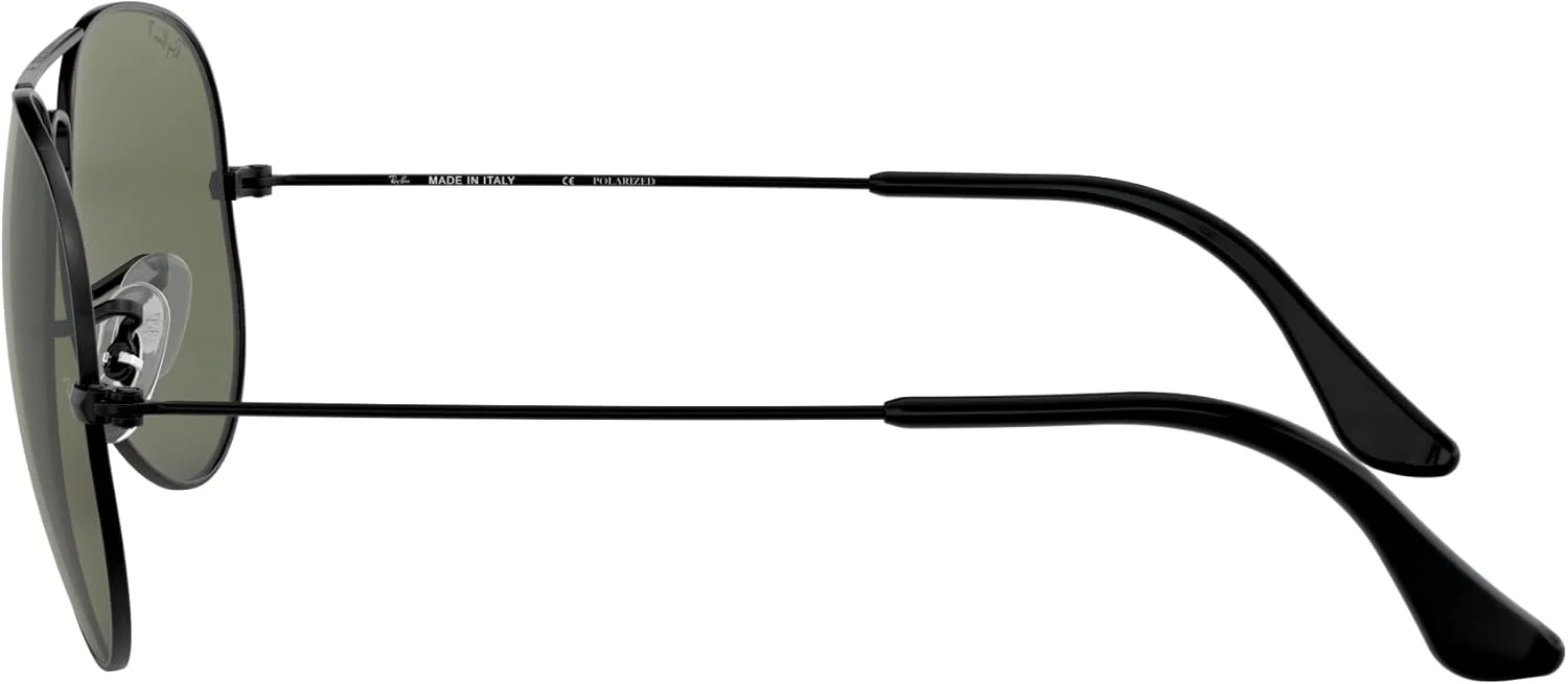 عینک آفتابی ری-بن - RB3025 Aviator فلز بزرگ/فریم: مشکی لنز: خاکستری پلاریزه (62 میلی متر)