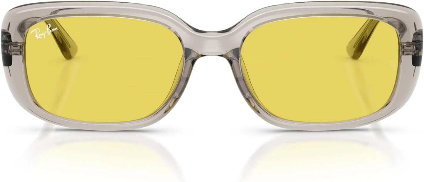 عینک آفتابی مربعی ری-بن مدل RB4421D، بژ روشن/زرد شفاف، سایز 56 میلی‌متر
