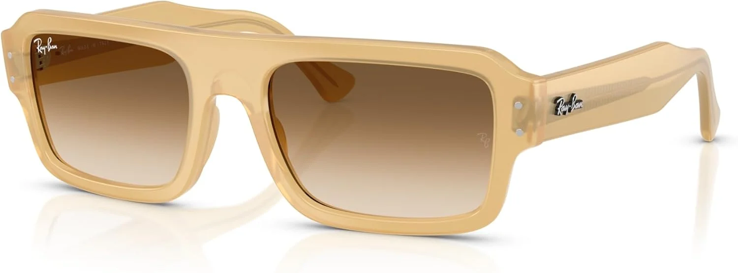 عینک آفتابی مستطیلی ری-بن مدل RB4454 Lukas، بژ شفاف/قهوه ای گرادیان روشن، سایز 53 میلی متر