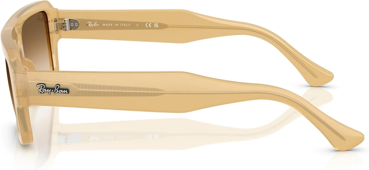 عینک آفتابی مستطیلی ری-بن مدل RB4454 Lukas، بژ شفاف/قهوه ای گرادیان روشن، سایز 53 میلی متر