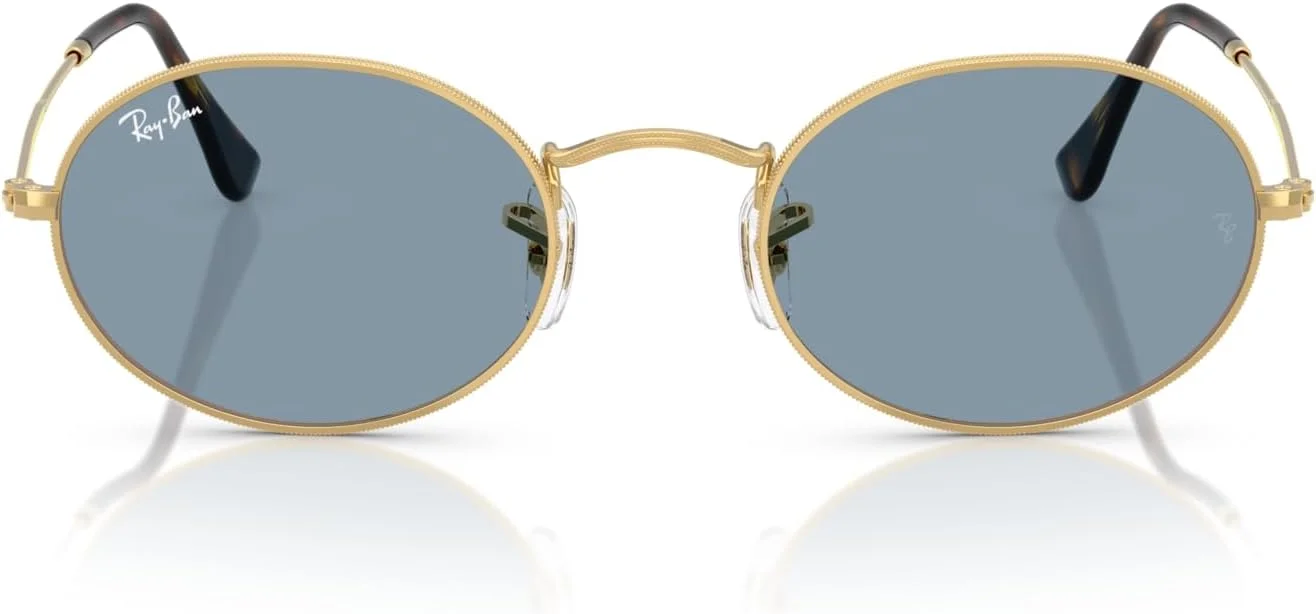 عینک آفتابی بیضی شکل ری-بن مدل RB3547، طلایی/آبی، 51 میلی‌متر