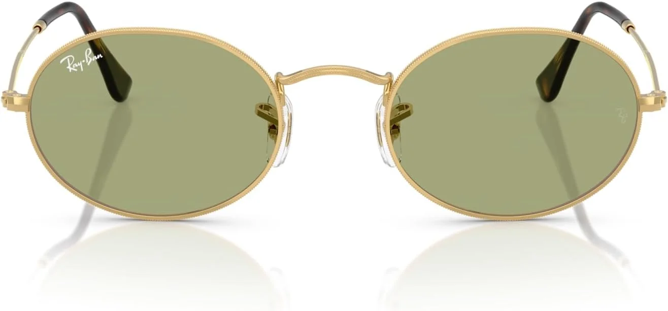 عینک آفتابی بیضی شکل ری-بن مدل RB3547، طلایی/سبز شیشه ای، سایز 51 میلی متر