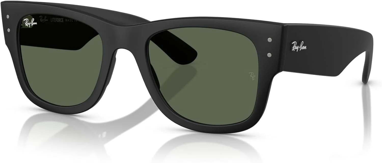عینک آفتابی مربعی ری-بن مدل RB4840S Mega Wayfarer Liteforce، مشکی شنی/سبز تیره، 50 میلی متر