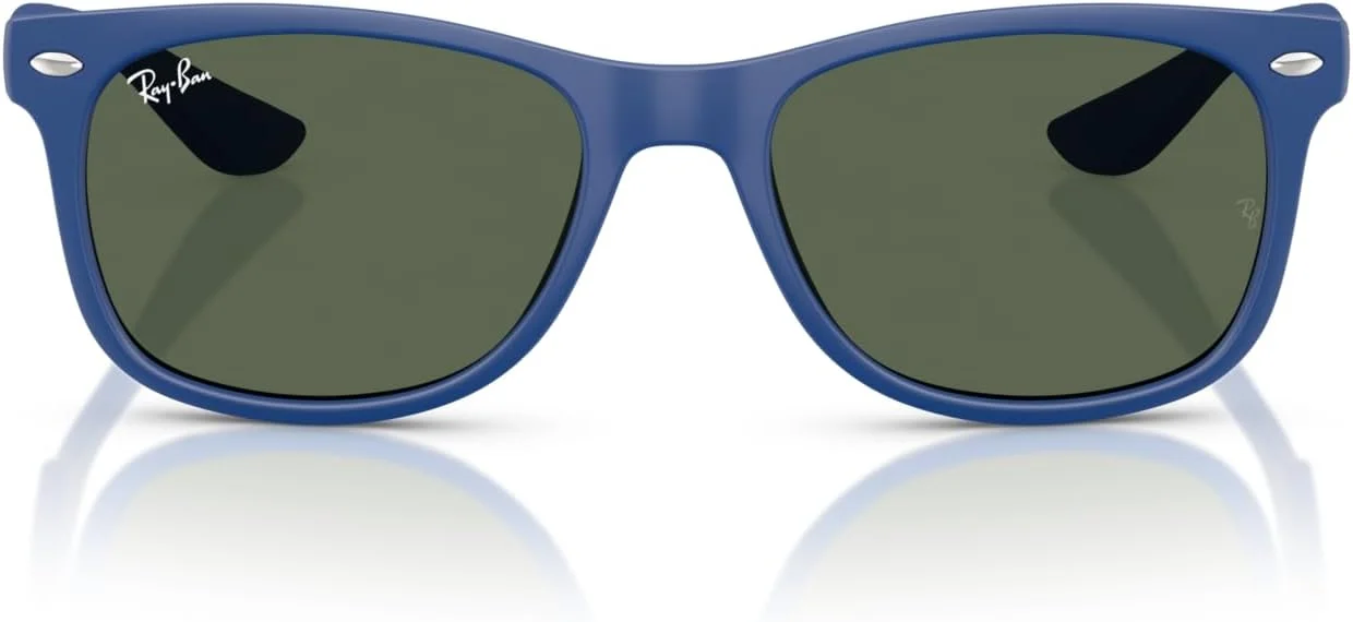 عینک آفتابی مربعی ری-بن مدل RJ9052S New Wayfarer، آبی لاستیکی/سبز تیره، 47 میلی متر