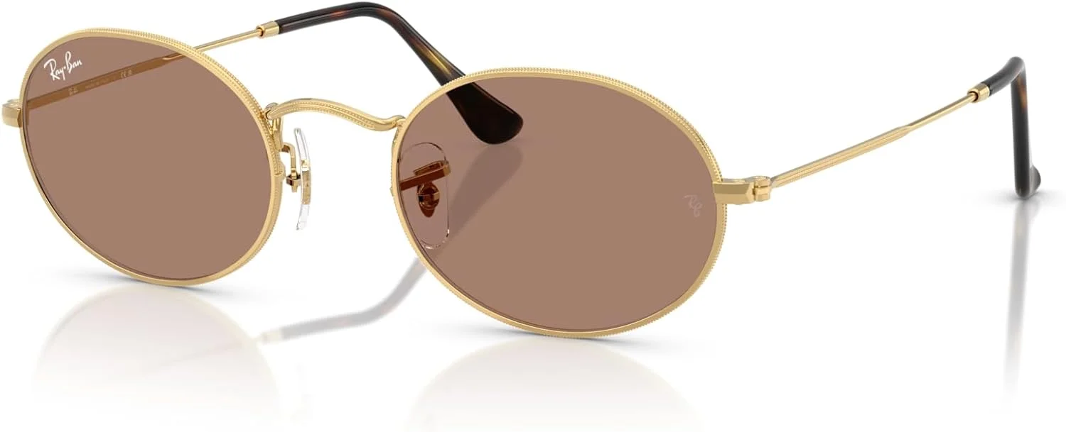 عینک آفتابی بیضی شکل ری-بن مدل RB3547، طلایی/بنفش روشن، سایز 51 میلی‌متر