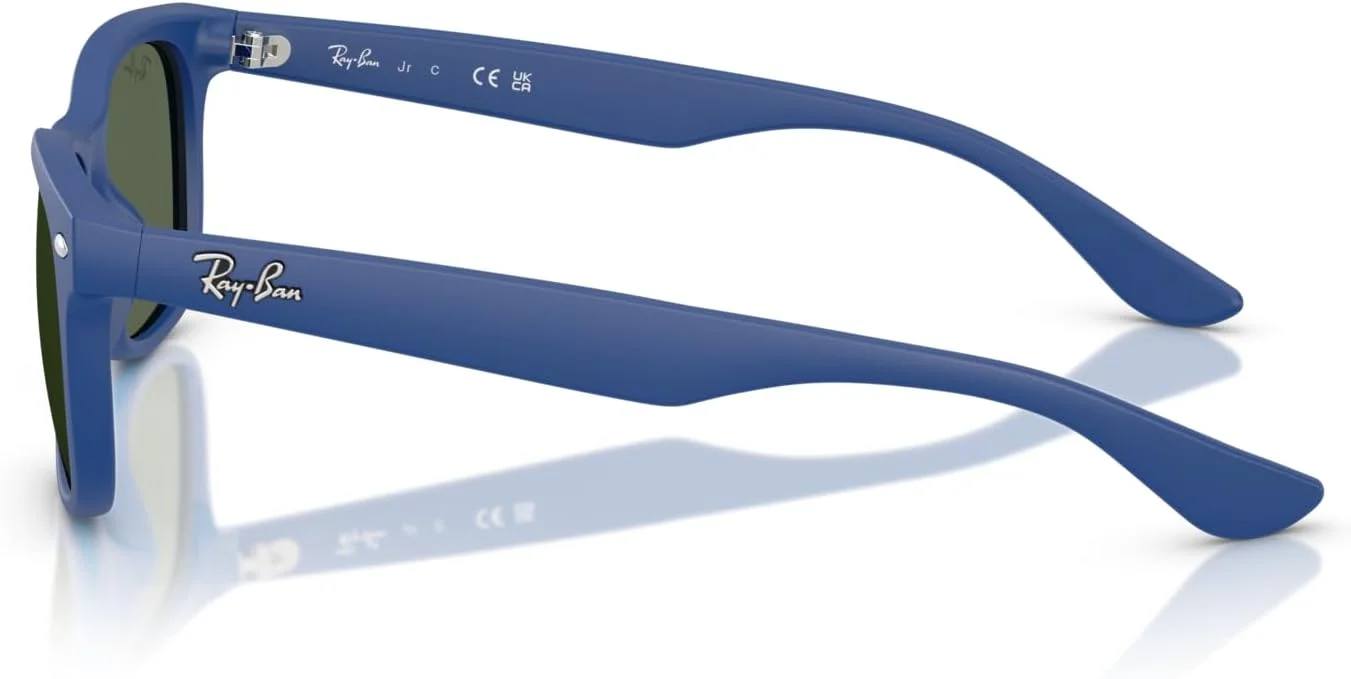 عینک آفتابی مربعی ری-بن مدل RJ9052S New Wayfarer، آبی لاستیکی/سبز تیره، 47 میلی متر