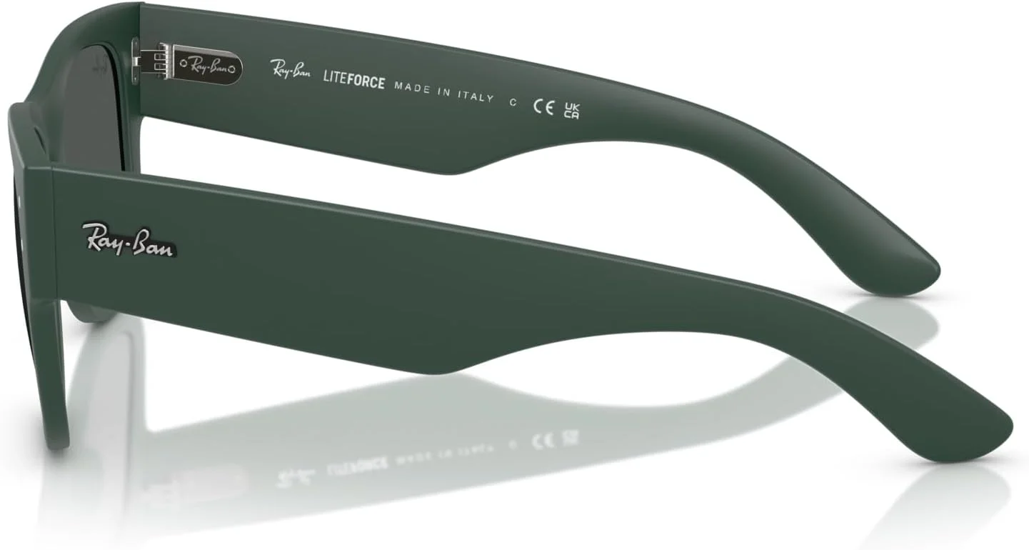 عینک آفتابی ری-بن مدل RB4840S Mega Wayfarer Liteforce مربعی، سبز شنی/خاکستری تیره، 50 میلی‌متر