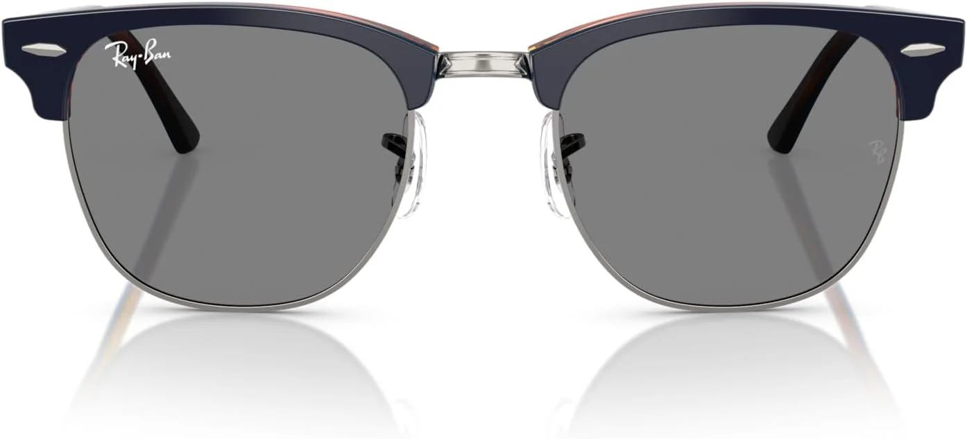 عینک آفتابی مربعی унисекс ری-بن، آبی روی هاوانای قرمز روی طوسی/خاکستری تیره، ۴۹ میلی متر