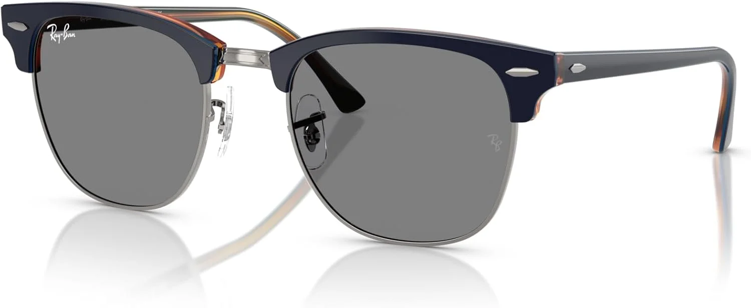 عینک آفتابی مربعی унисекс ری-بن، آبی روی هاوانای قرمز روی طوسی/خاکستری تیره، ۴۹ میلی متر