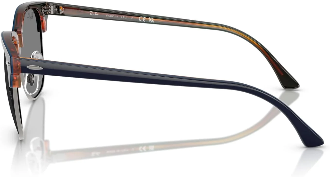 عینک آفتابی مربعی унисекс ری-بن، آبی روی هاوانای قرمز روی طوسی/خاکستری تیره، ۴۹ میلی متر