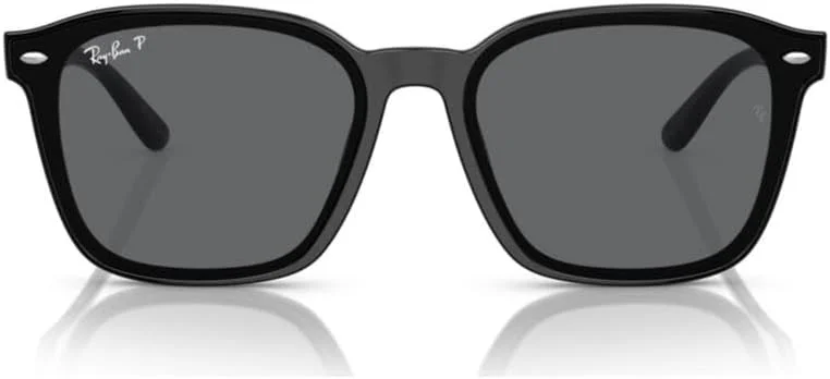 عینک آفتابی مربعی مردانه ری-بن مدل RB4392D، مشکی/خاکستری تیره پلاریزه، 66 میلی متر