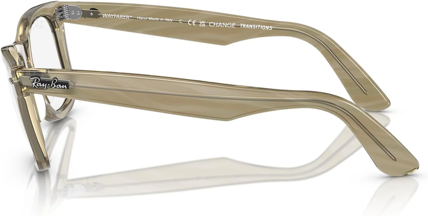 عینک آفتابی مربعی ری-بن مدل RB2140 Original Wayfarer، فتوکرومیک راه راه خاکستری/تغییر رنگ شفاف به یاقوتی کبود، 50 میلی متر