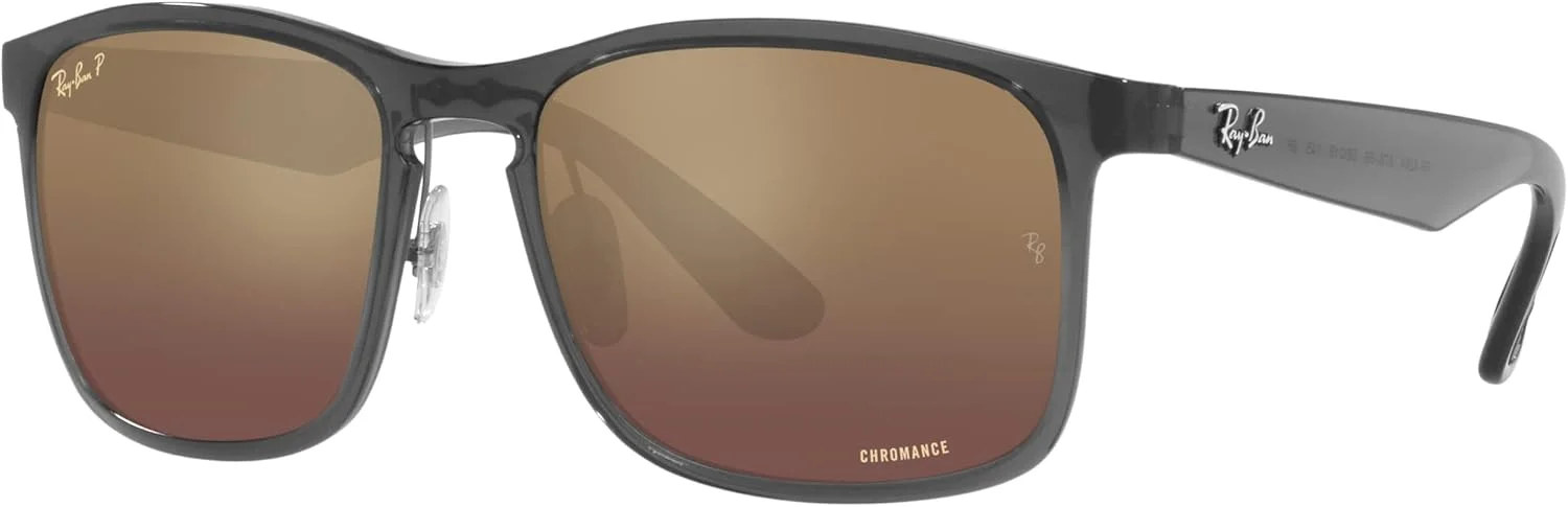 عینک آفتابی مردانه ری-بن 0RB4264 با فریم مربعی، عرض عدسی 58 میلی متر، طوسی/بنفش آینه ای طلایی پلاریزه