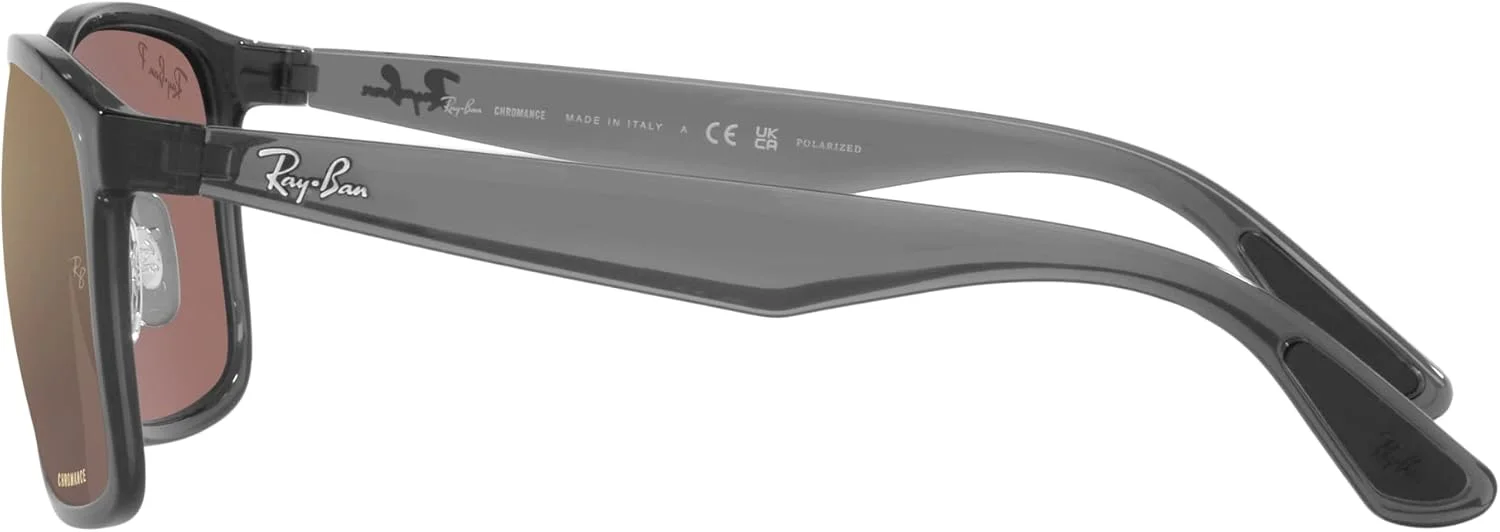 عینک آفتابی مردانه ری-بن 0RB4264 با فریم مربعی، عرض عدسی 58 میلی متر، طوسی/بنفش آینه ای طلایی پلاریزه