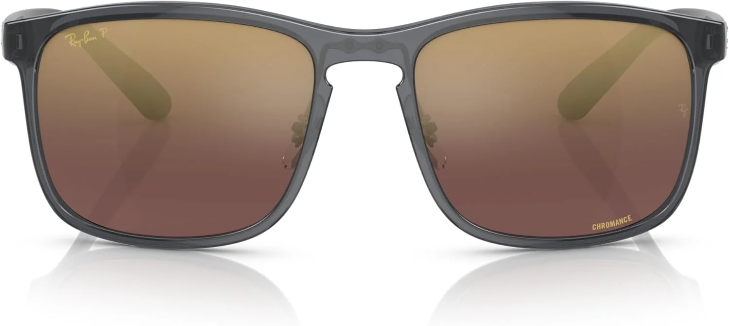 عینک آفتابی مردانه ری-بن 0RB4264 با فریم مربعی، عرض عدسی 58 میلی متر، طوسی/بنفش آینه ای طلایی پلاریزه