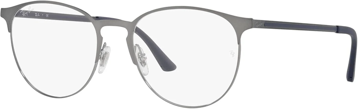 فریم عینک طبی گرد فلزی ری-بن RX6375، رنگ عنابی روی آریستا/لنز نمایشی