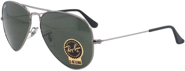 عینک آفتابی خلبانی مردانه ری-بن G15-XLT آینه ای - Gunmetal 64mm, 58