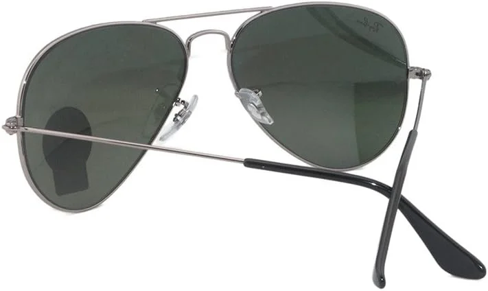 عینک آفتابی خلبانی مردانه ری-بن G15-XLT آینه ای - Gunmetal 64mm, 58