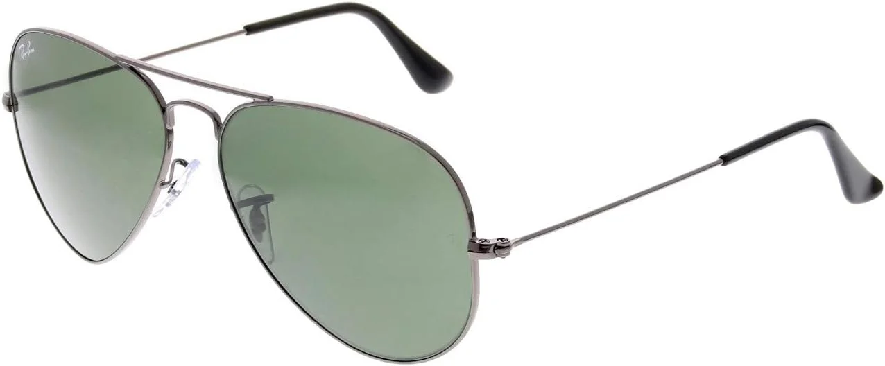 عینک آفتابی ری-بن Aviator Large Metal RB 3025، رنگ Gunmetal/Crystal Green، سایز 58mm
