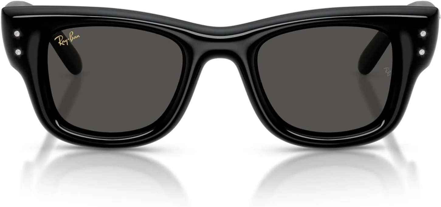 عینک آفتابی مربعی ری-بن مدل RB4940B Wayfarer Puffer Collection با همکاری A$AP Rocky، مشکی با نگین/خاکستری تیره، 47 میلی متر