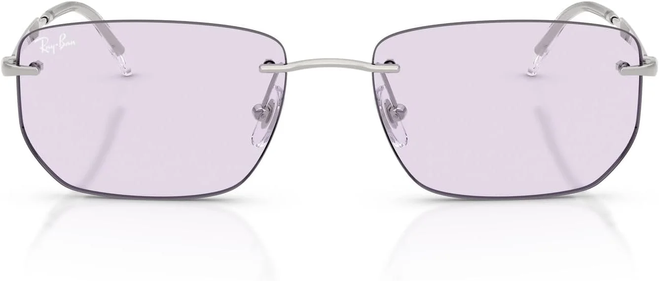 عینک آفتابی مستطیلی پلاریزه ری بن RB3768، نقره ای/ فتوکرومیک آمتیست تیره، 56 میلی متر