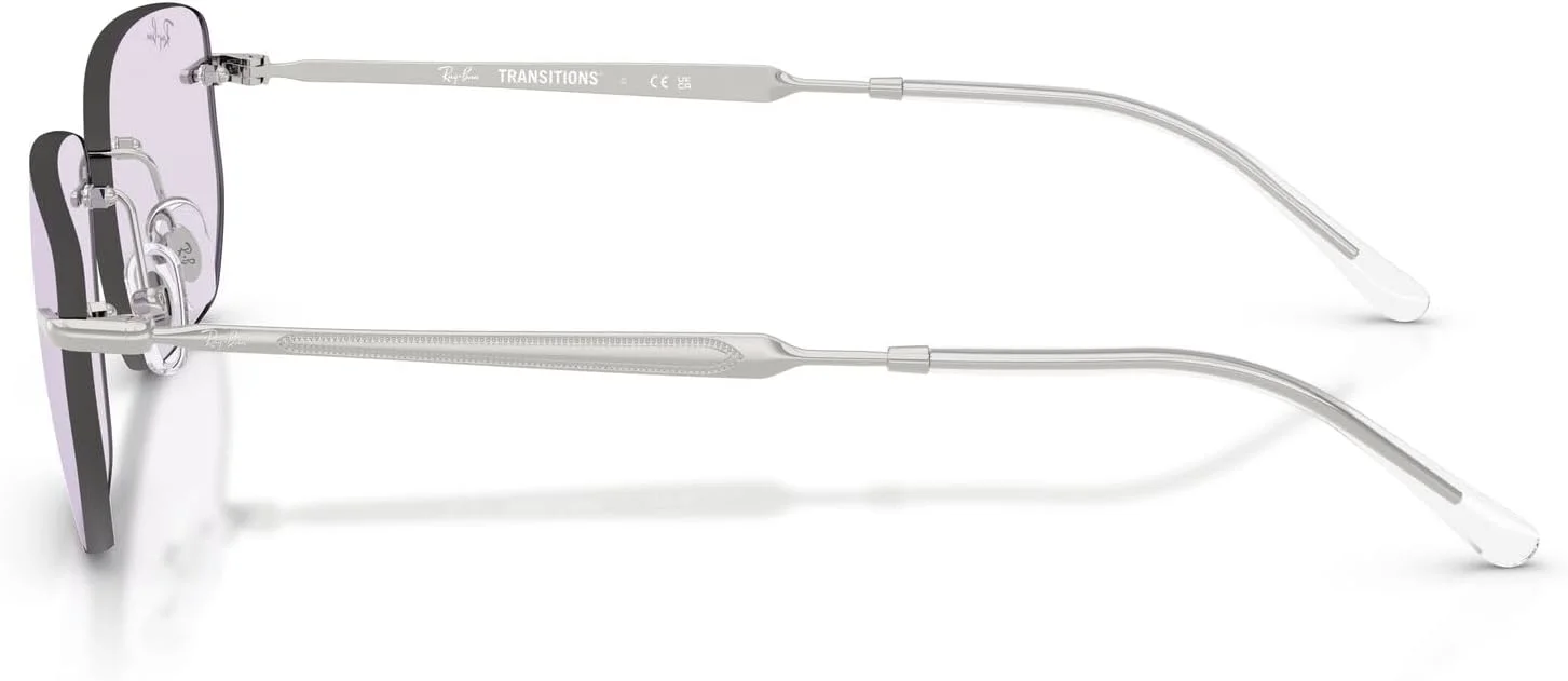 عینک آفتابی مستطیلی پلاریزه ری بن RB3768، نقره ای/ فتوکرومیک آمتیست تیره، 56 میلی متر