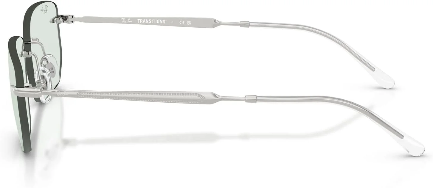 عینک آفتابی مستطیلی پلاریزه ری-بن RB3768، نقره ای/ فتوکرومیک زمردی تیره، 56 میلی متر