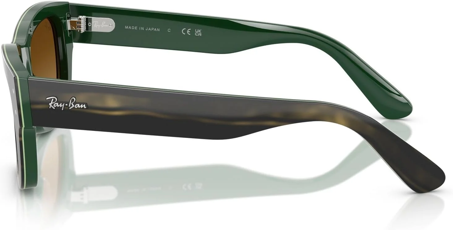 عینک آفتابی مستطیلی ری-بن مدل RB7683S Joseph، راه راه سبز روی سبز/قهوه ای گرادیان، 55 میلی متر