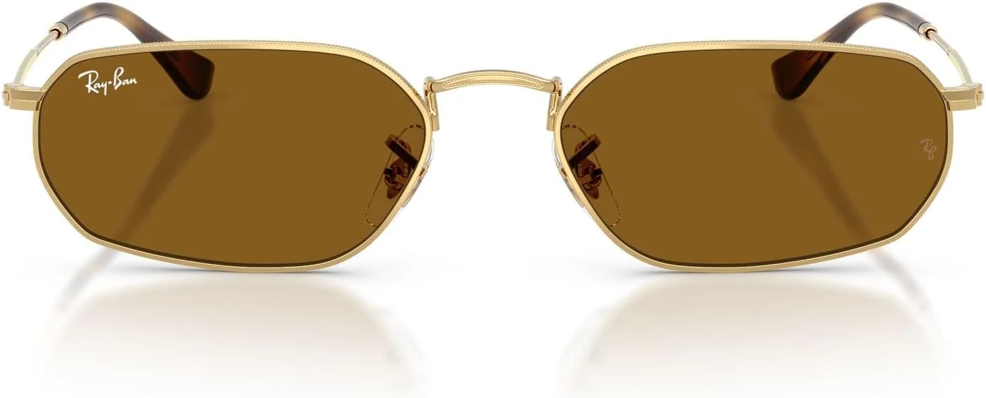 عینک آفتابی بیضی شکل ری-بن مدل RB3947، طلایی/قهوه ای، 57 میلی متر