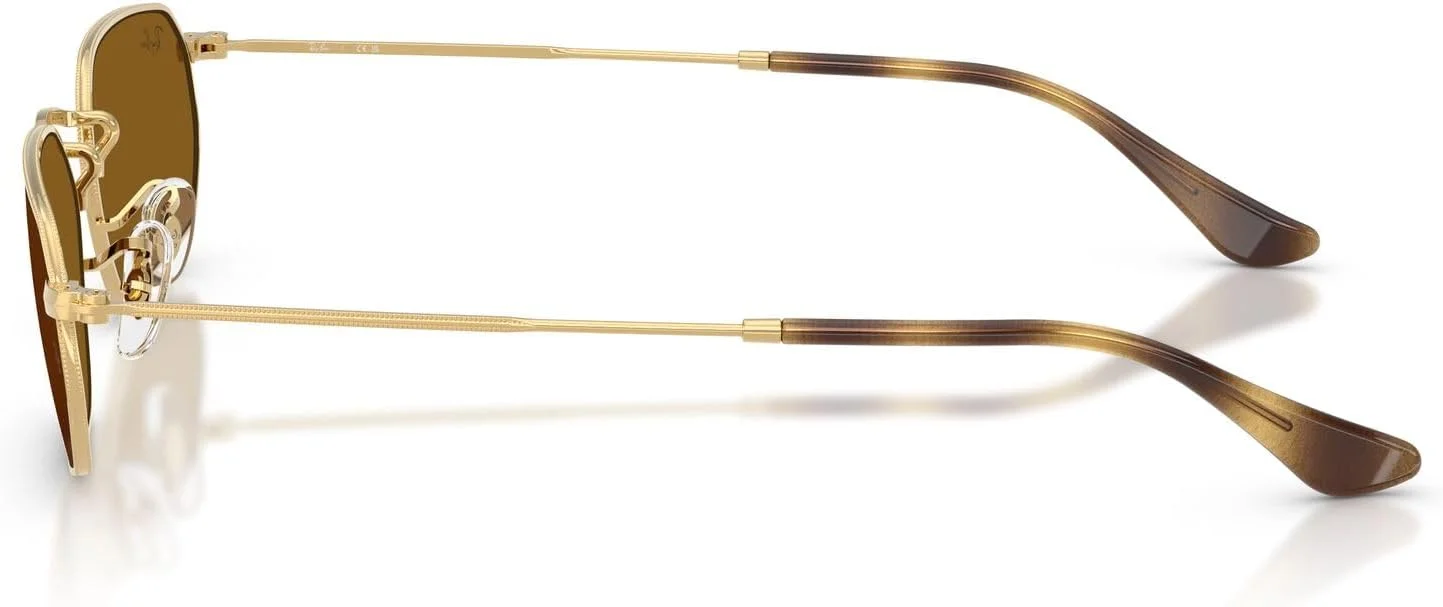 عینک آفتابی بیضی شکل ری-بن مدل RB3947، طلایی/قهوه ای، 57 میلی متر