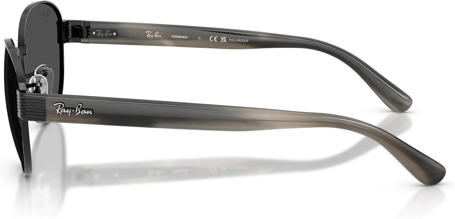عینک آفتابی مربعی ری-بن مدل RB3766CH Chromance، مشکی/خاکستری تیره پلاریزه، 54 میلی‌متر