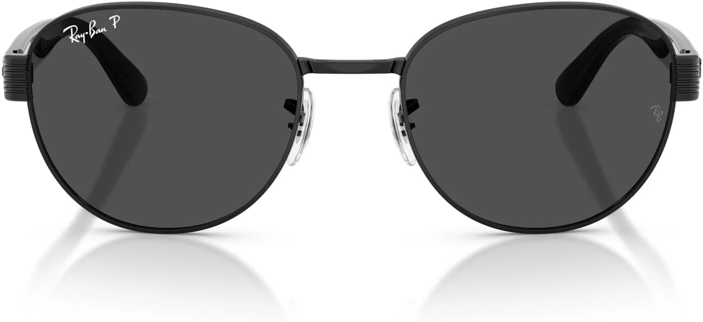 عینک آفتابی مربعی ری-بن مدل RB3766CH Chromance، مشکی/خاکستری تیره پلاریزه، 56 میلی متر