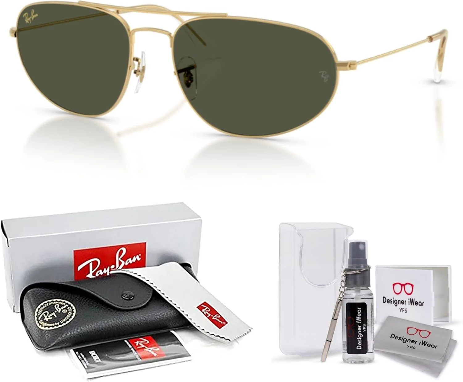 عینک آفتابی خلبانی ری-بن مدل RB3945 Explorer 4، طلایی لجند/سبز، 60 میلی متر