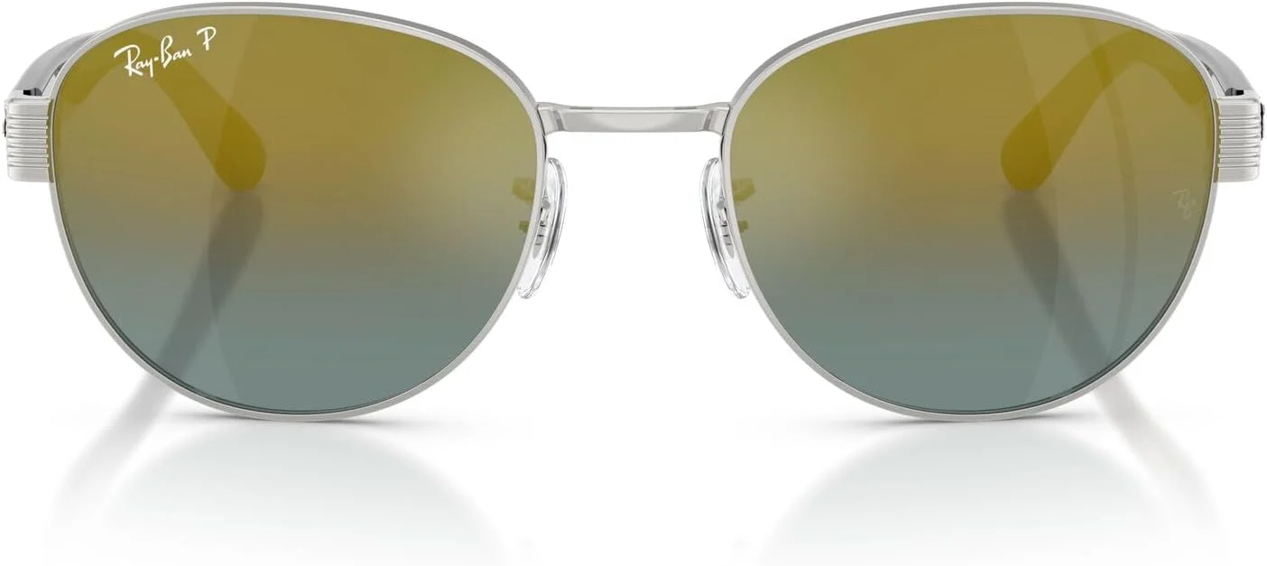 عینک آفتابی مربعی پلاریزه Ray-Ban RB3766CH Chromance، نقره ای/طلایی گرادیان، 56 میلی متر