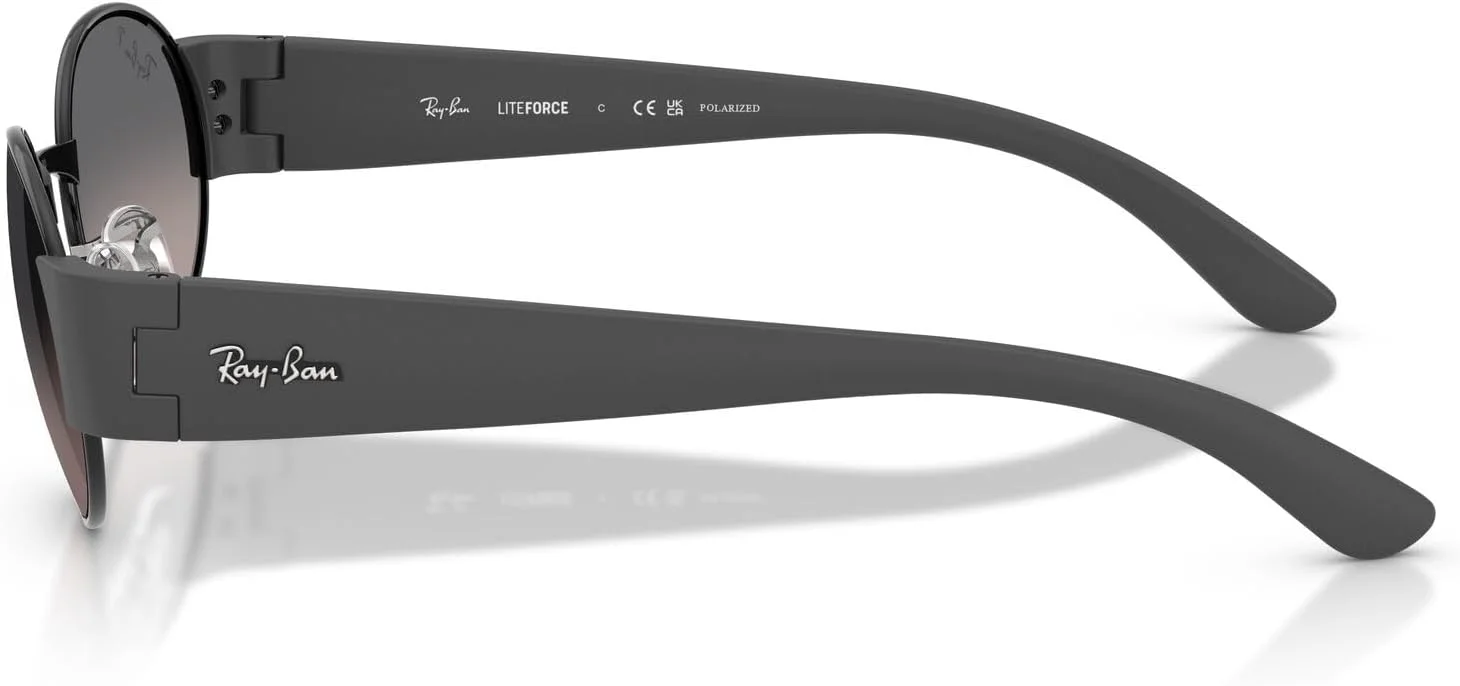 عینک آفتابی بیضی شکل ری-بن مدل RB3770، مشکی/خاکستری گرادیان پلاریزه، 52 میلی متر