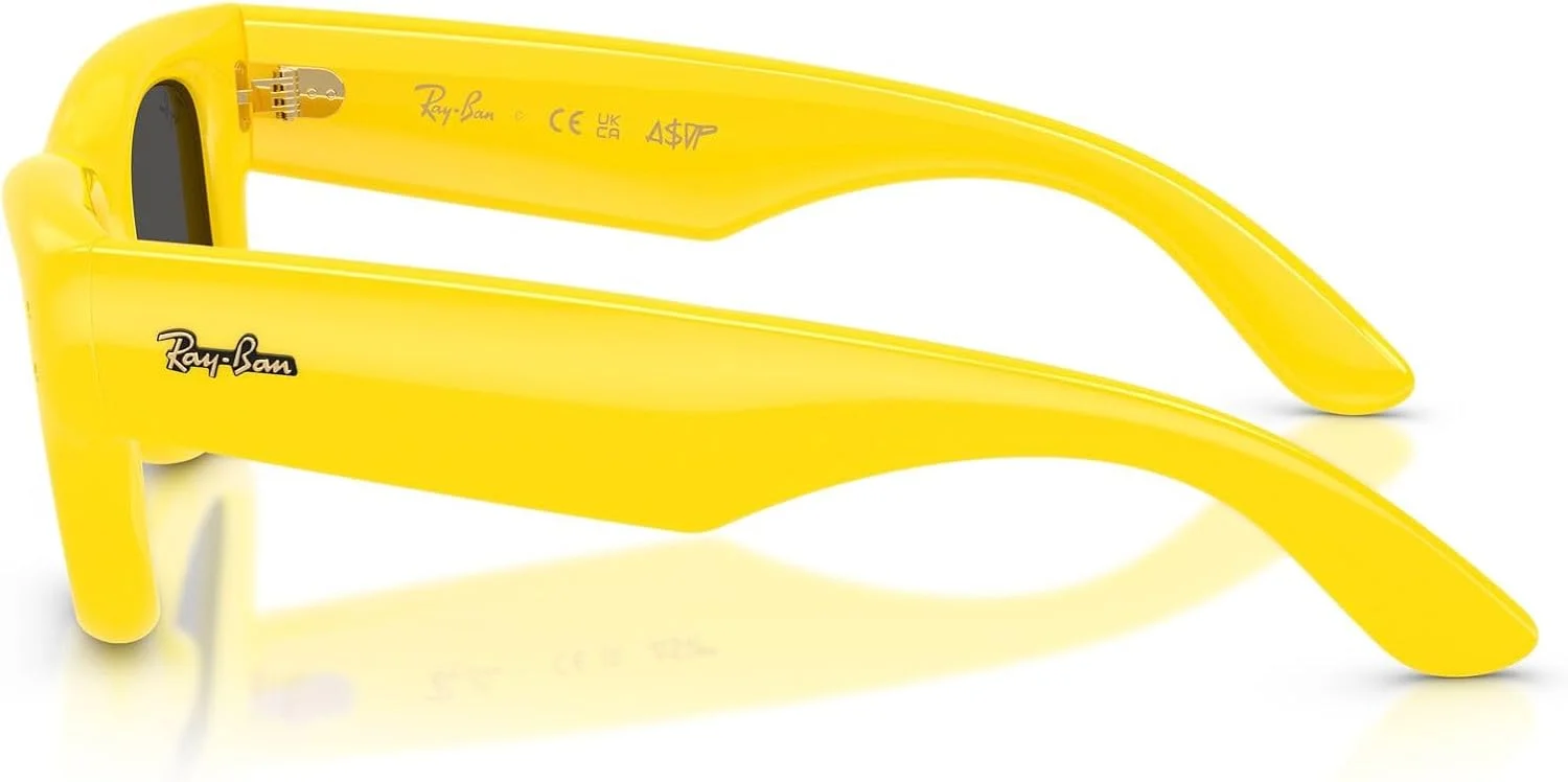 عینک آفتابی مربعی ری-بن مدل RB4940 Wayfarer Puffer Collection اثر A$AP Rocky، زرد/مشکی فوق العاده، 50 میلی متر
