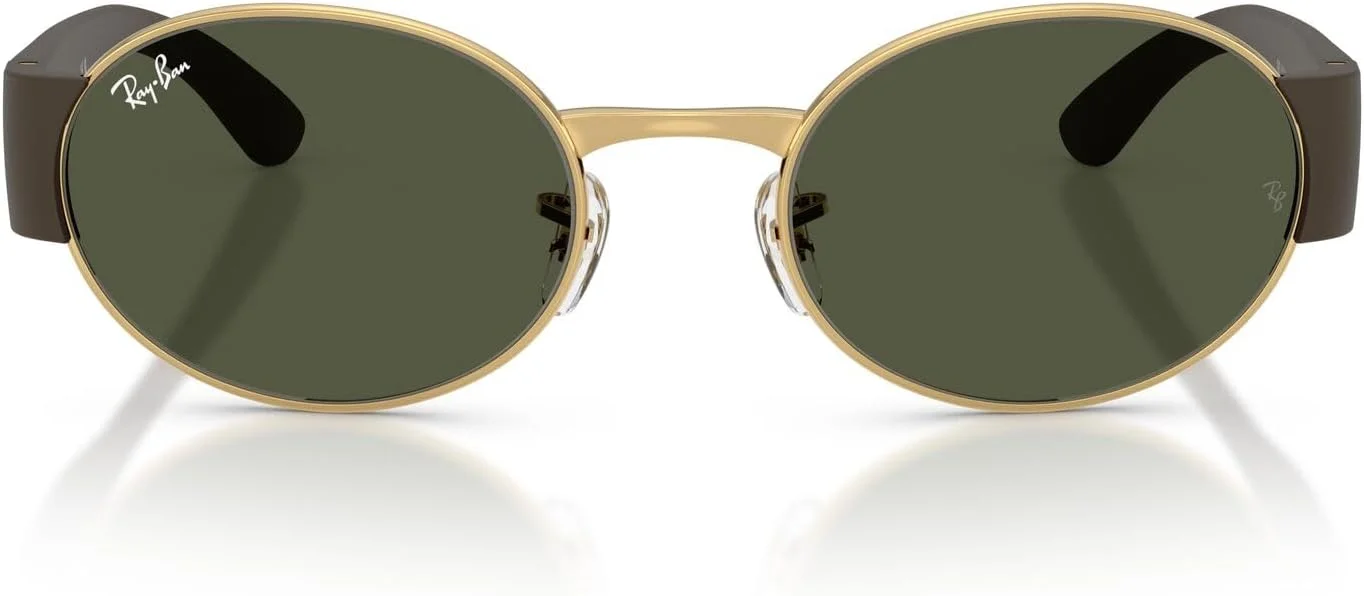 عینک آفتابی بیضی شکل ری-بن مدل RB3770، طلایی/سبز، 54 میلی متر