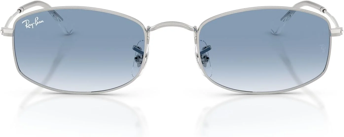 عینک آفتابی بیضی شکل ری-بن مدل RB3832، نقره ای/آبی گرادیان شفاف، 52 میلی متر