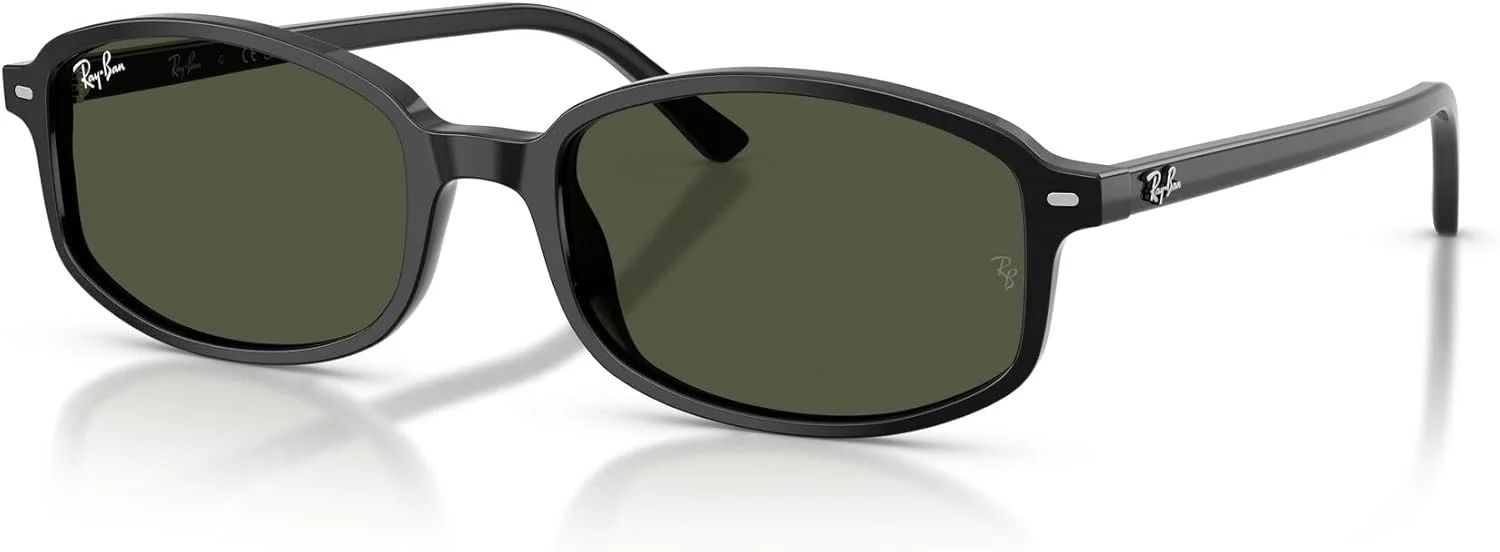 عینک آفتابی مستطیلی ری-بن مدل RB2232 Sam، مشکی/سبز، 56 میلی‌متر