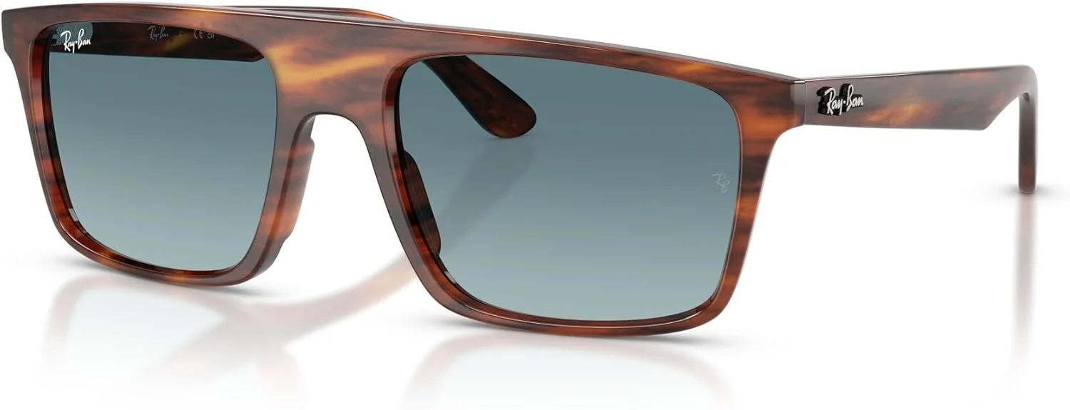 عینک آفتابی مربعی ری-بن مدل RB2222، هاوانای راه راه/خاکستری گرادیان آبی، 57 میلی متر