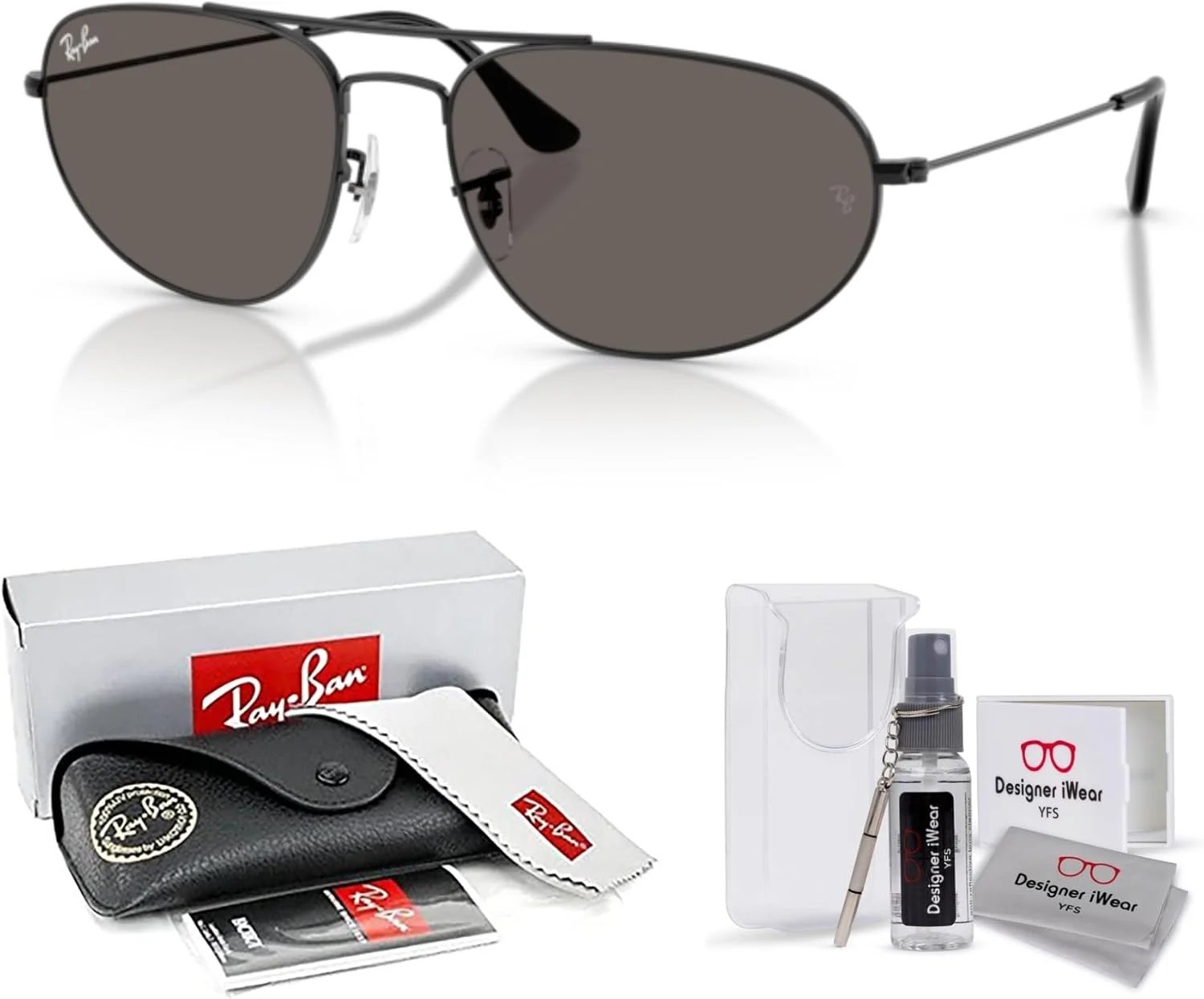 عینک آفتابی خلبانی ری-بن RB3945 Explorer 4، مشکی/خاکستری تیره، 60 میلی‌متر