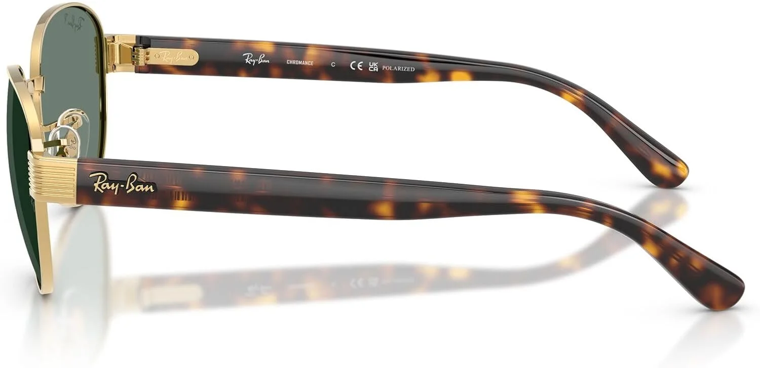 عینک آفتابی مربعی ری-بن RB3766CH Chromance، طلایی/خاکستری پلاریزه، 56 میلی‌متر