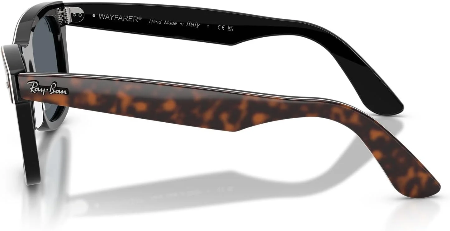 عینک آفتابی مربعی ری-بن مدل RB2240 Street Neat I، هاوانا روی مشکی/آبی، سایز 50 میلی‌متر