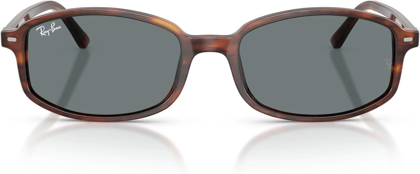 عینک آفتابی مستطیلی ری-بن مدل RB2232 Sam، هاوانای راه راه/آبی، سایز 54 میلی متر