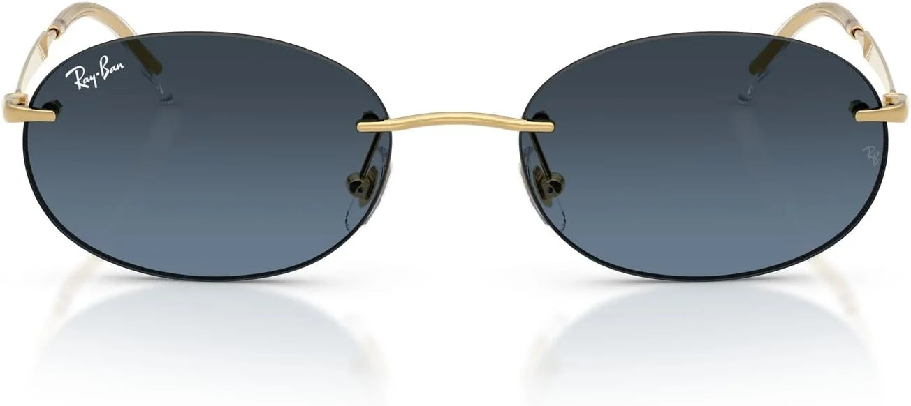 عینک آفتابی بیضی شکل ری-بن مدل RB3767، طلایی/آبی گرادیان خاکستری تیره، 54 میلی‌متر
