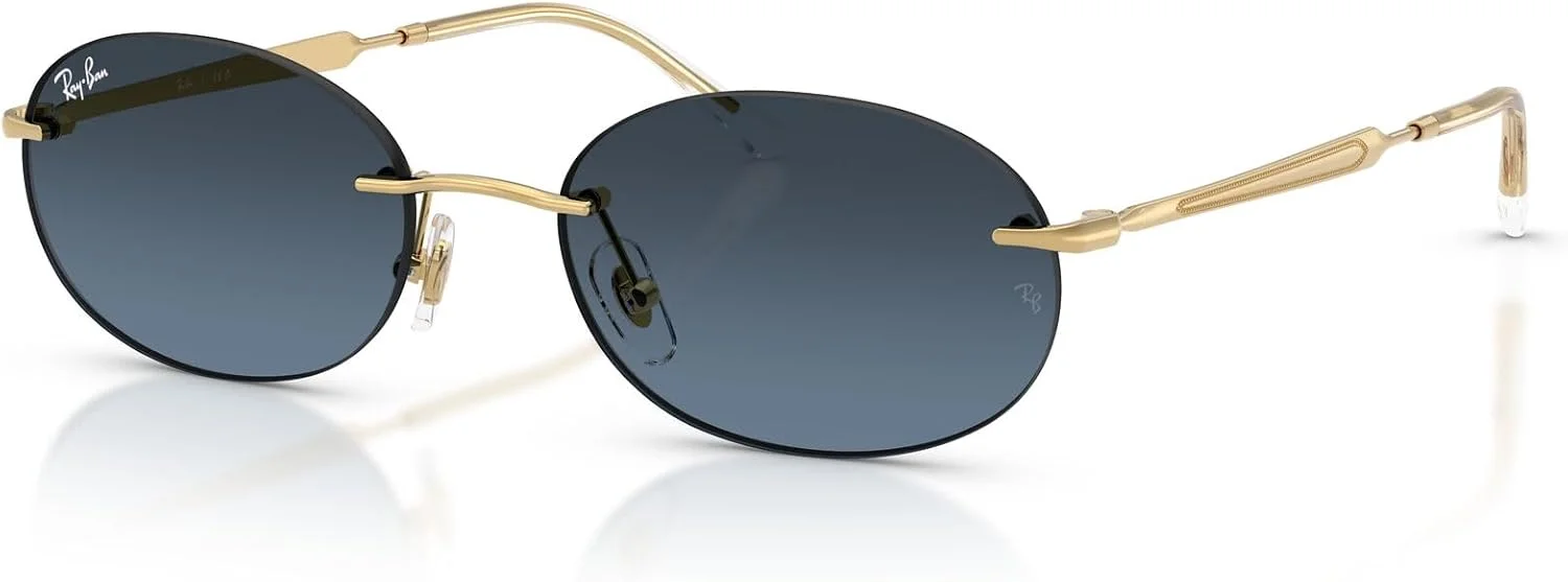 عینک آفتابی بیضی شکل ری-بن مدل RB3767، طلایی/آبی گرادیان خاکستری تیره، 54 میلی‌متر