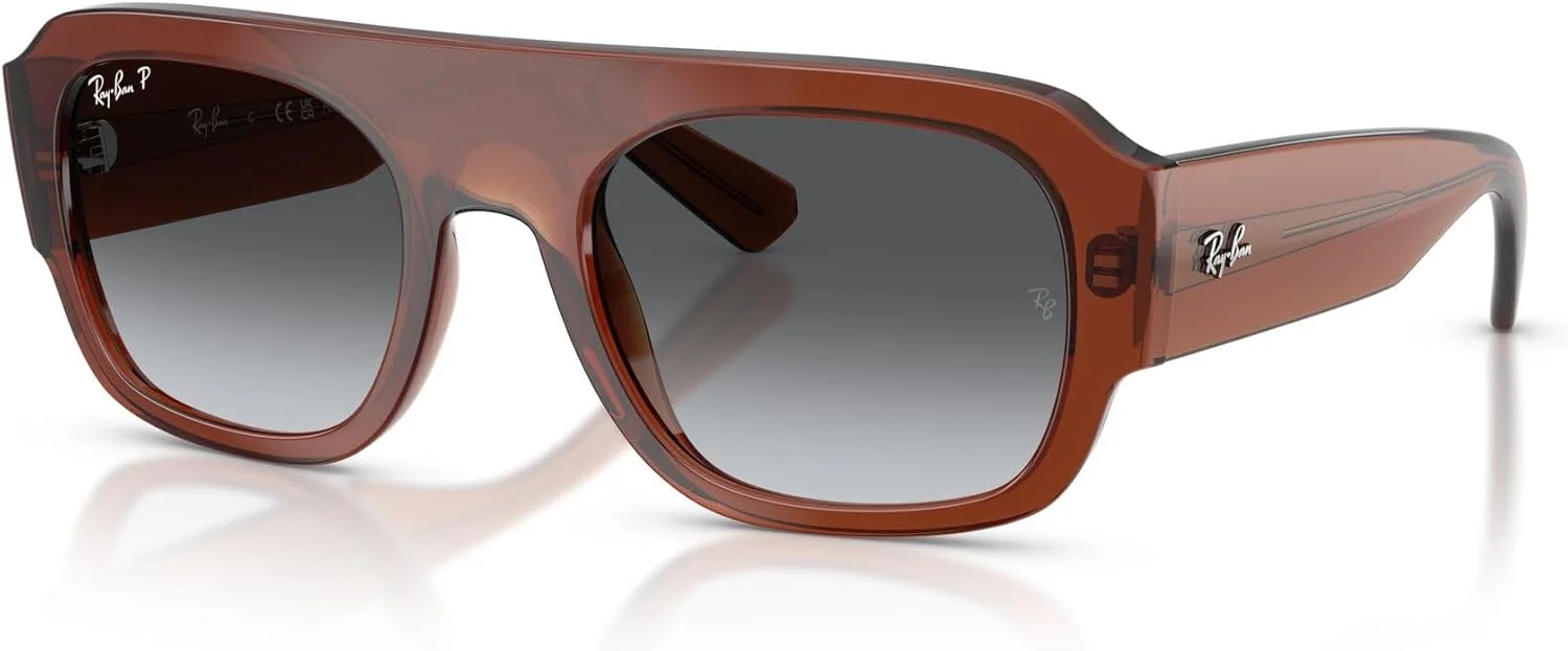 عینک آفتابی مستطیلی ری-بن RB2218، قهوه ای شفاف/گرادیان خاکستری پلاریزه، 55 میلی متر عینک آفتابی مستطیلی ری-بن RB2218، قهوه ای شفاف/گرادیان خاکستری پلاریزه، 55 میلی متر