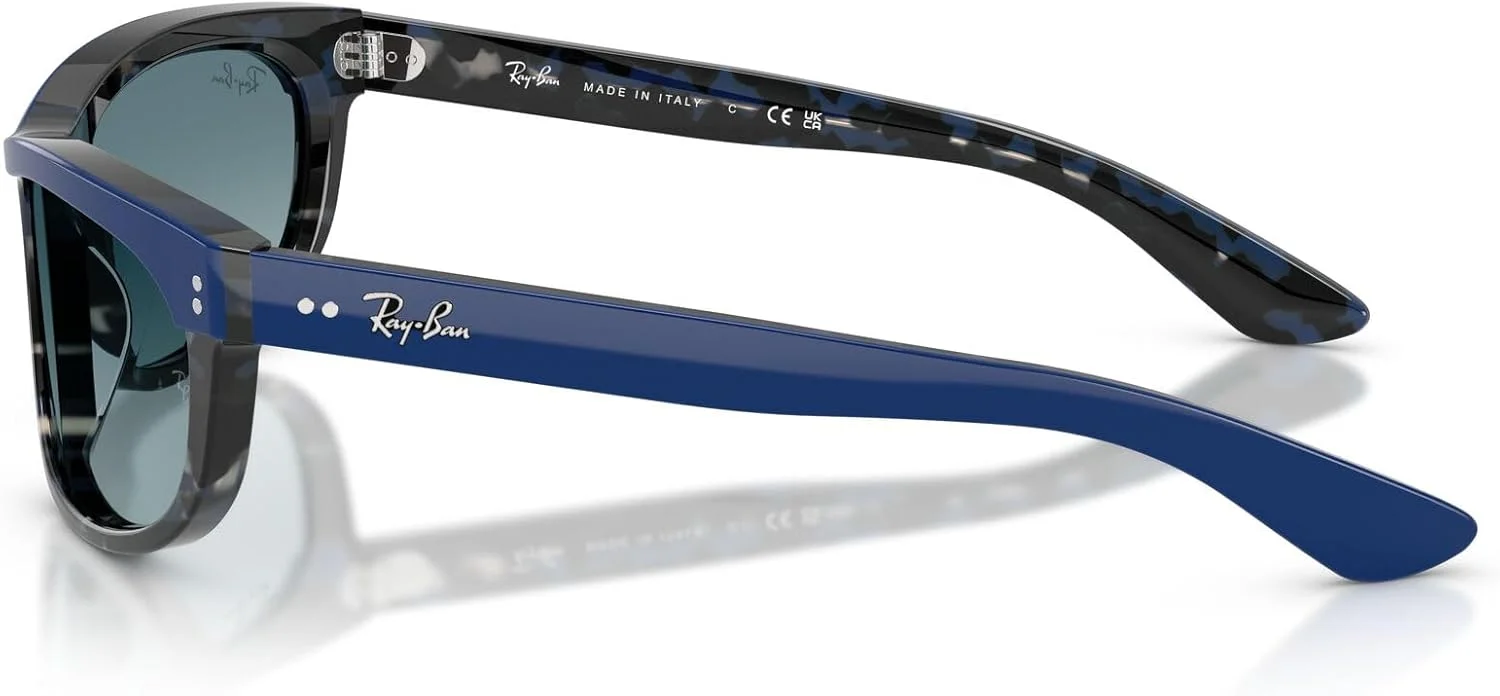 عینک آفتابی مستطیلی ری-بن RB2489 Street Neat II، آبی روی هاوانا/آبی خاکستری تدریجی، 62 میلی متر