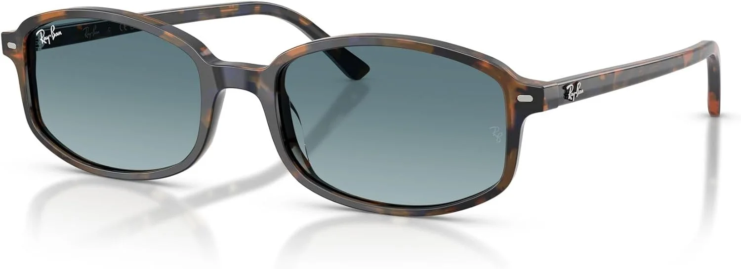 عینک آفتابی مستطیلی ری-بن مدل RB2232 Sam، زرد/آبی هاوانا/خاکستری گرادیان آبی، سایز 56 میلی‌متر