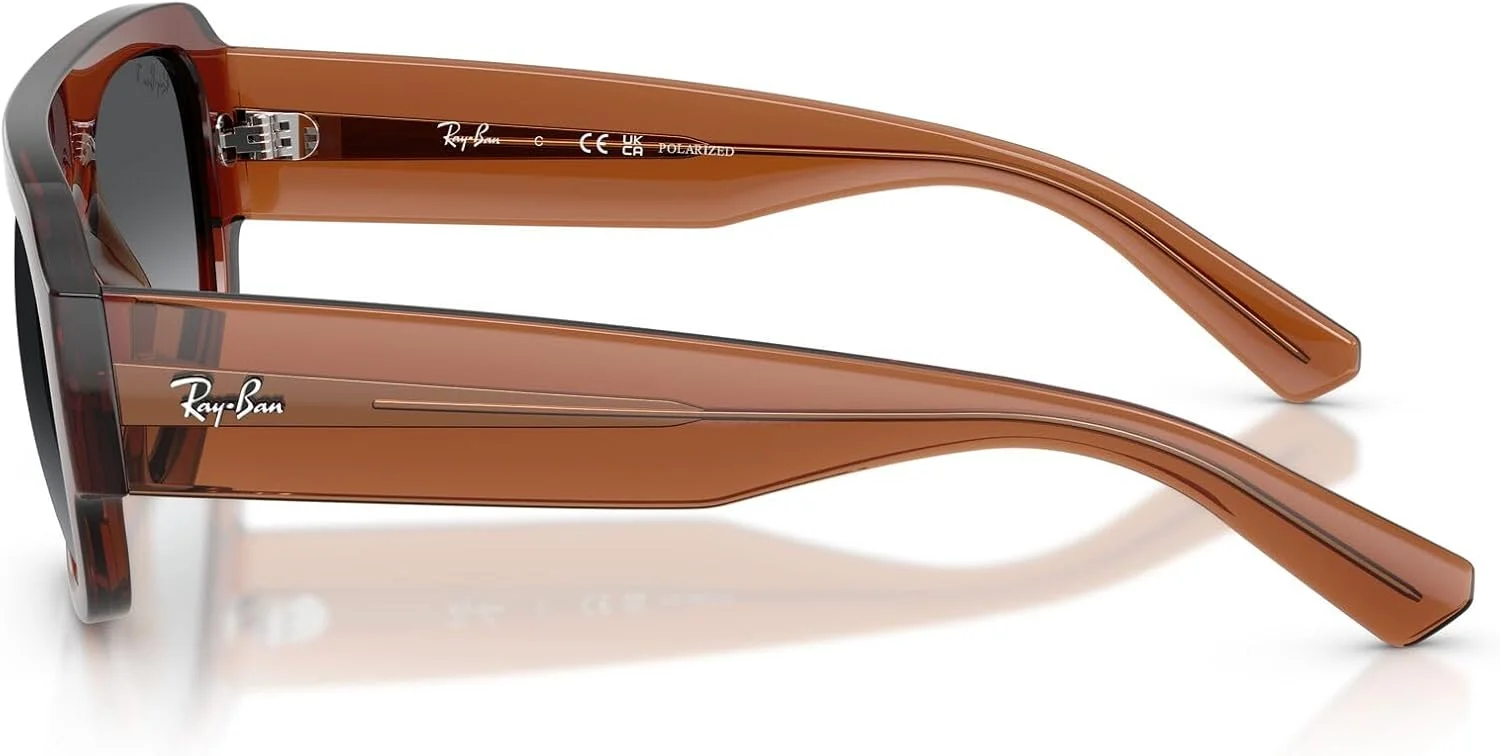 عینک آفتابی مستطیلی ری-بن RB2218، قهوه ای شفاف/گرادیان خاکستری پلاریزه، 55 میلی متر عینک آفتابی مستطیلی ری-بن RB2218، قهوه ای شفاف/گرادیان خاکستری پلاریزه، 55 میلی متر